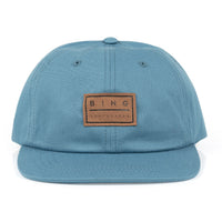 LEATHER PATCH Premium Flat Dad Hat - Indigo